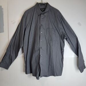 Men's Eddie Bauer Wrinkle Resistant Gray/White check long sleeve Tall XL